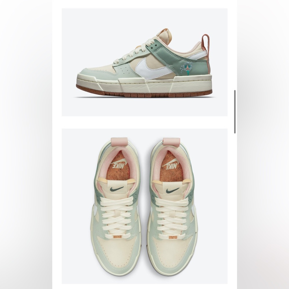 New Never Worn Nike Dunks Low Disrupt Seafom sneakers with recycled elements